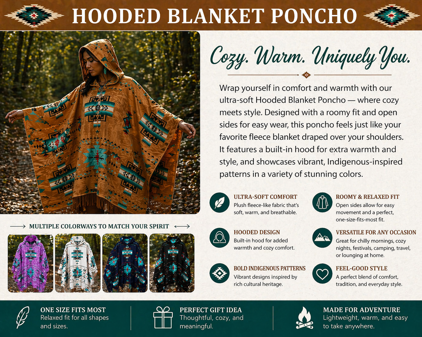 Native Design Poncho