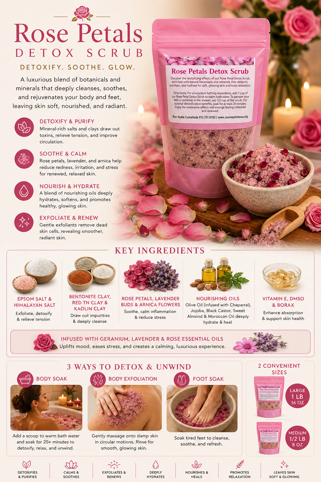 Rose Petals Detox Body & Foot Scrub