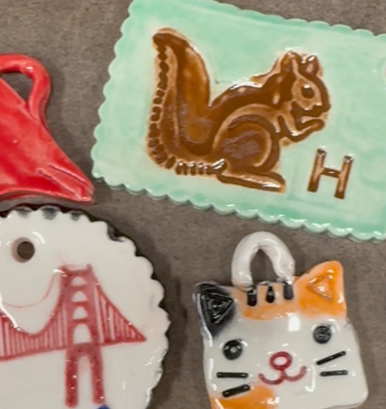Porcelain Ornaments and Gift Tags at Sharon Art Studio