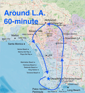 60-minute Los Angeles Helicopter ride - Torrance, Redondo, Palos Verdes, San Pedro, Downtown LA, Dodger Stadium, Hollywood sign, Griffith Observatory, Universal Studio, Walk of Fame, Beverly Hills, Santa Monica, Venice Beach, LAX