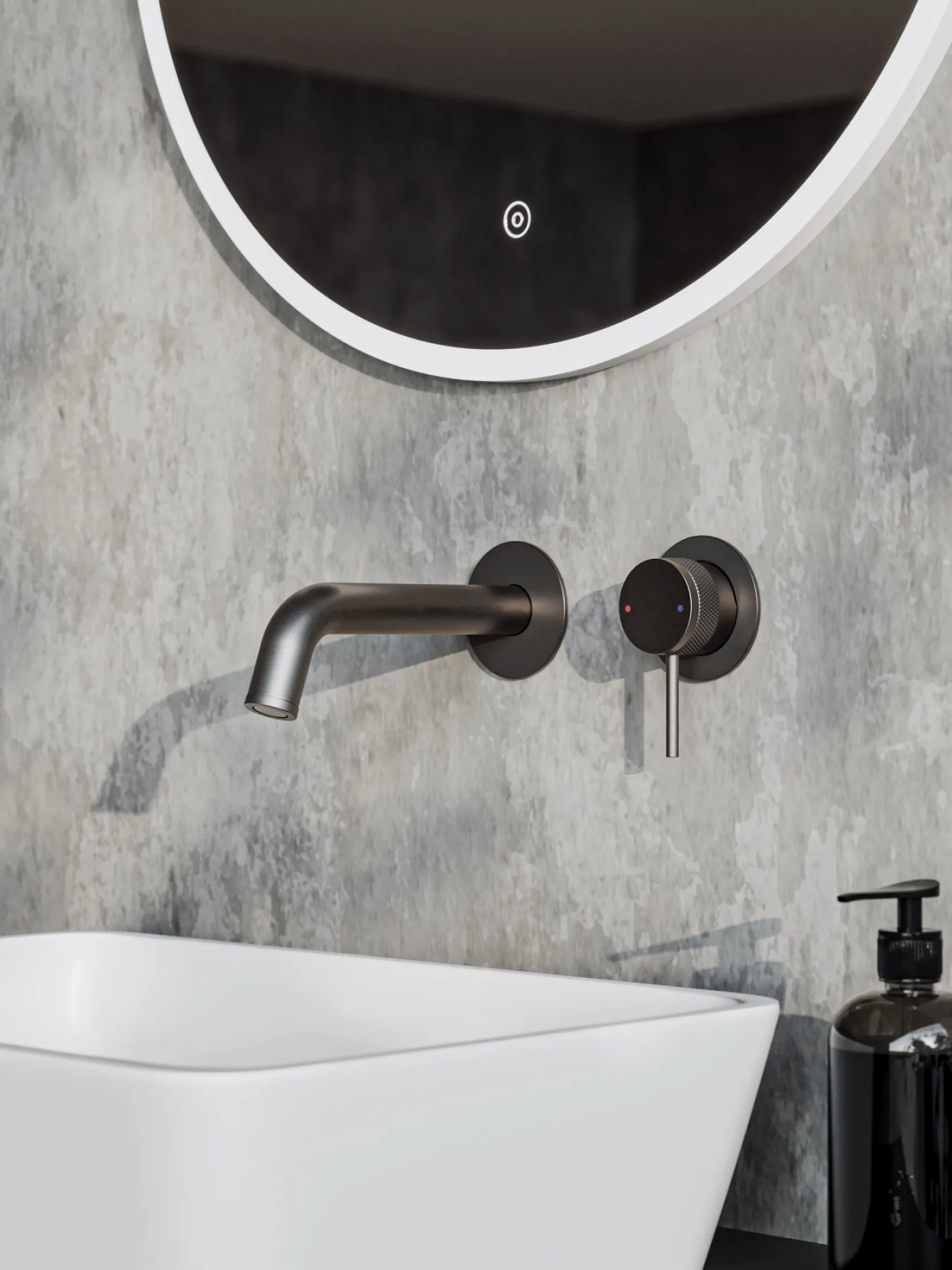 Gunmetal Wall Mounted Basin Tap 
