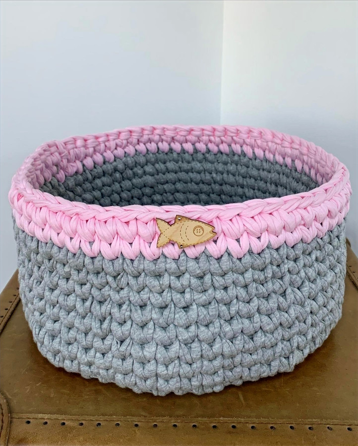 Handmade Crocheted Round Basket