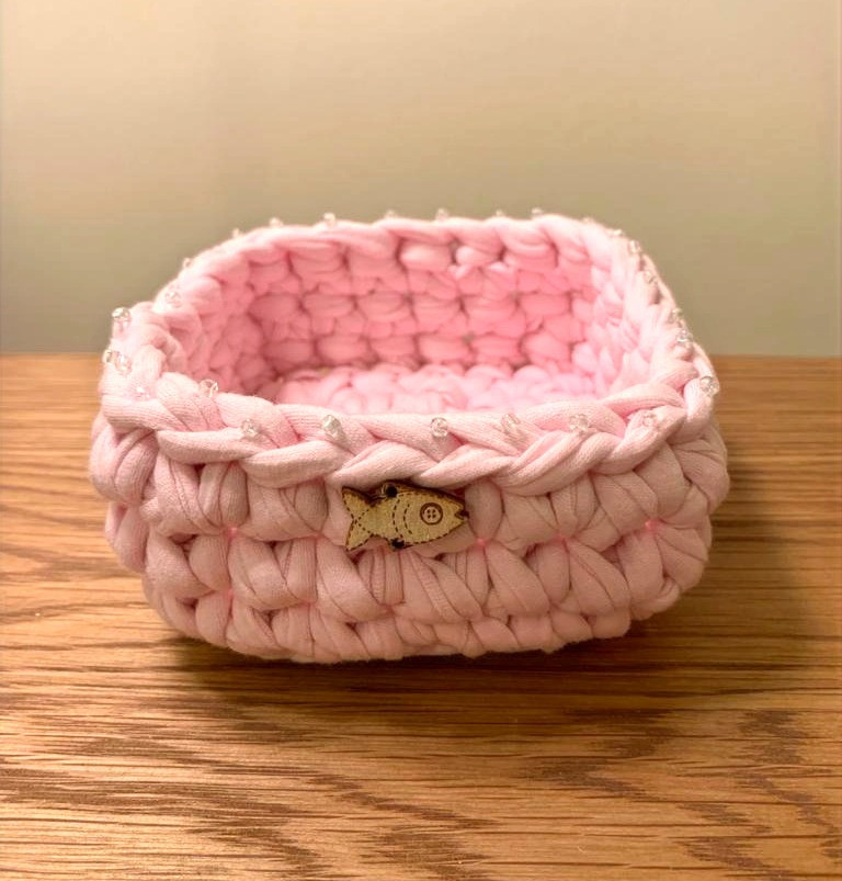 Handmade Crocheted Square Trinket Dishes