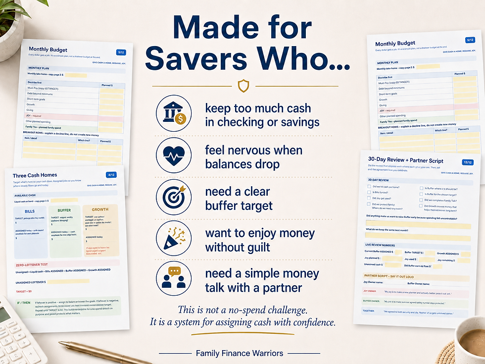 SAVER budgeting system for people who save too much cash or feel guilty spending money