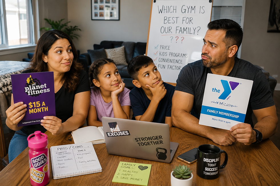 Family picking the best value gym membership