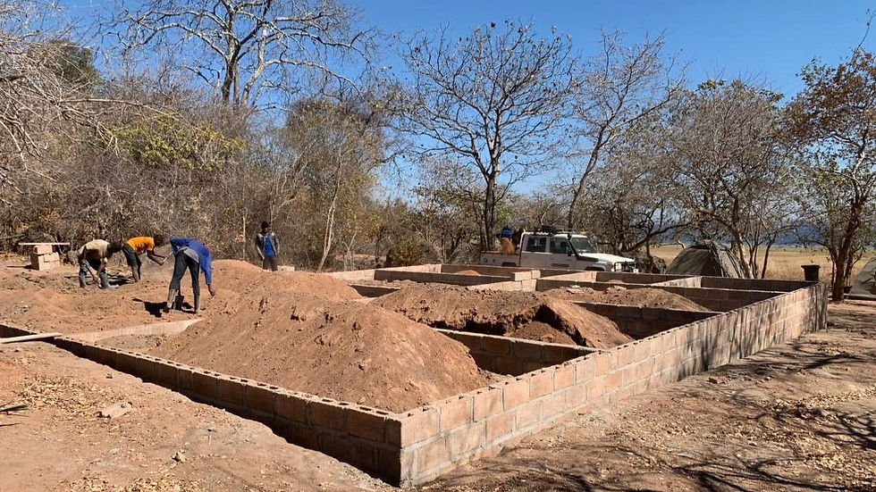 GRI’s Workshops and Developments Department works on the foundation for the new Ranger accommodations at Musa Camp.
