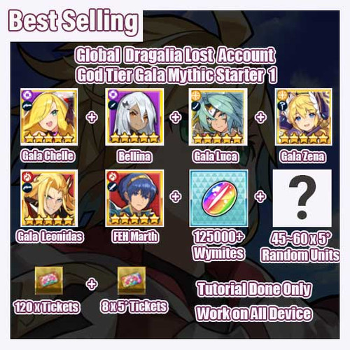 Dragalia Lost Account All God Tiers Mythic Starter 1 SetsunaEpic