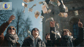 Studenten schmeissen Geld in die Luft