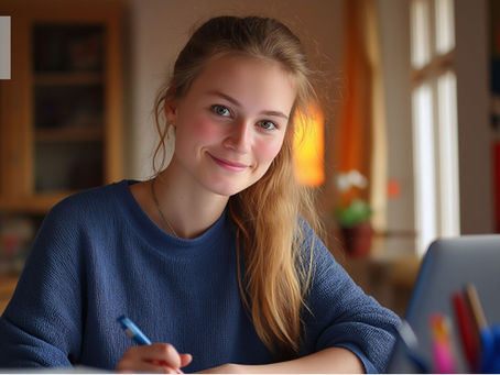 a student smiling
