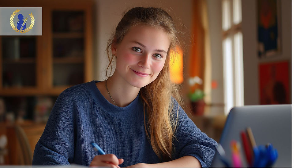 a student smiling