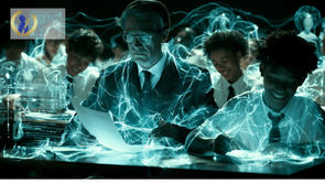 An exam watcher with students in an exam room