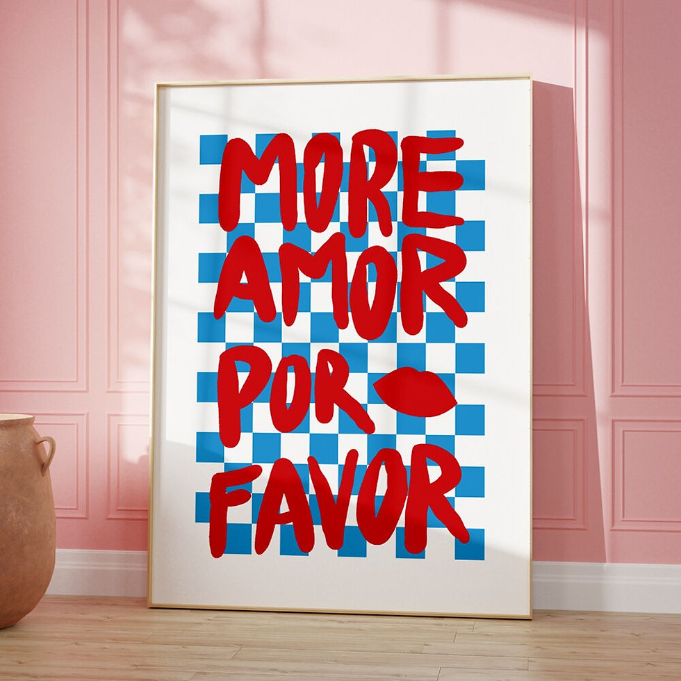 Thumbnail: Maximalist Eclectic Pink French Quotes Bisou Bisou Bonjour Bonne Nuit Wall Art 