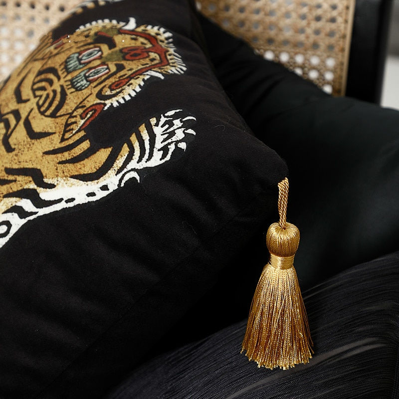 Thumbnail: DUNXDECO Cushion Cover Decorative Square Pillow Case Vintage Artistic Tiger