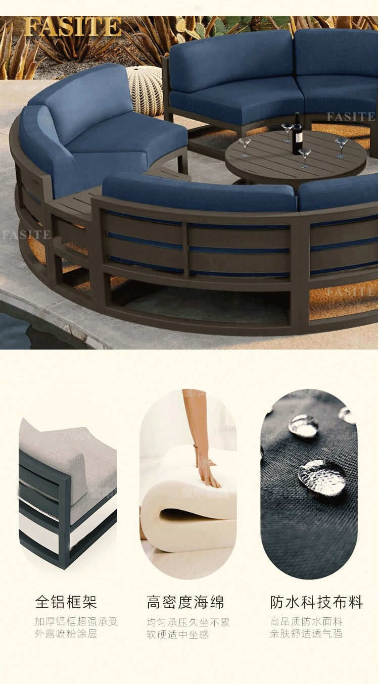 Thumbnail: Outdoor arc-shaped combined Nordic aluminum alloy waterproof and sun-proof ratt