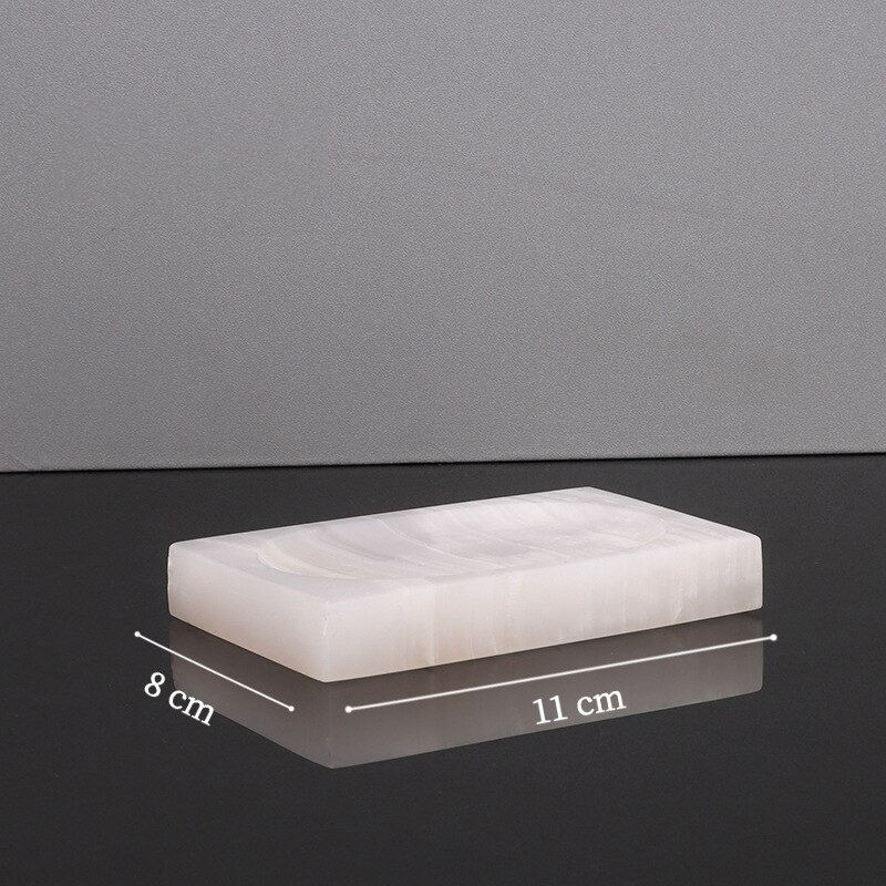 Thumbnail: White Onyx Natural Marble Set for Bathroom Soap Dispenser Toothbrush Holder Ash