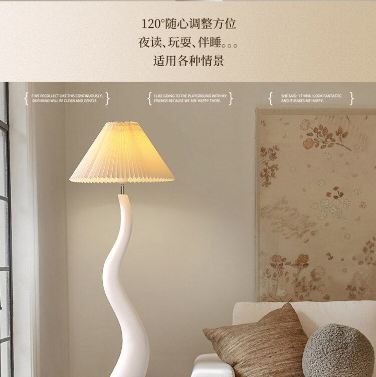 Thumbnail: Designer Cream Resin Floor Lamp LED E27 Atmosphere Vertical Desk Light