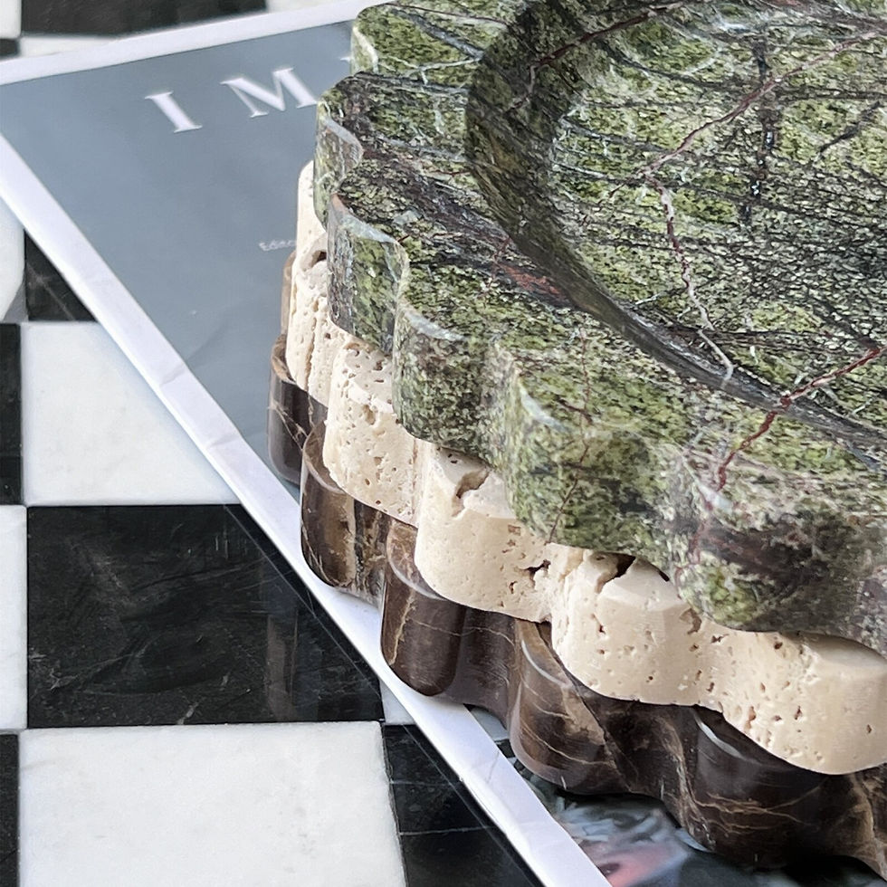 Thumbnail: Natural Classical Round Travertine stone Marble Platter D20CM And Serving Trays