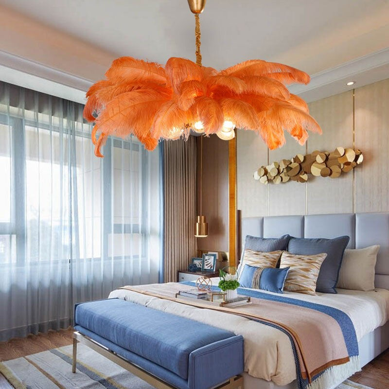 Thumbnail: Art Deco Colorized Feather LED Pendant Lights