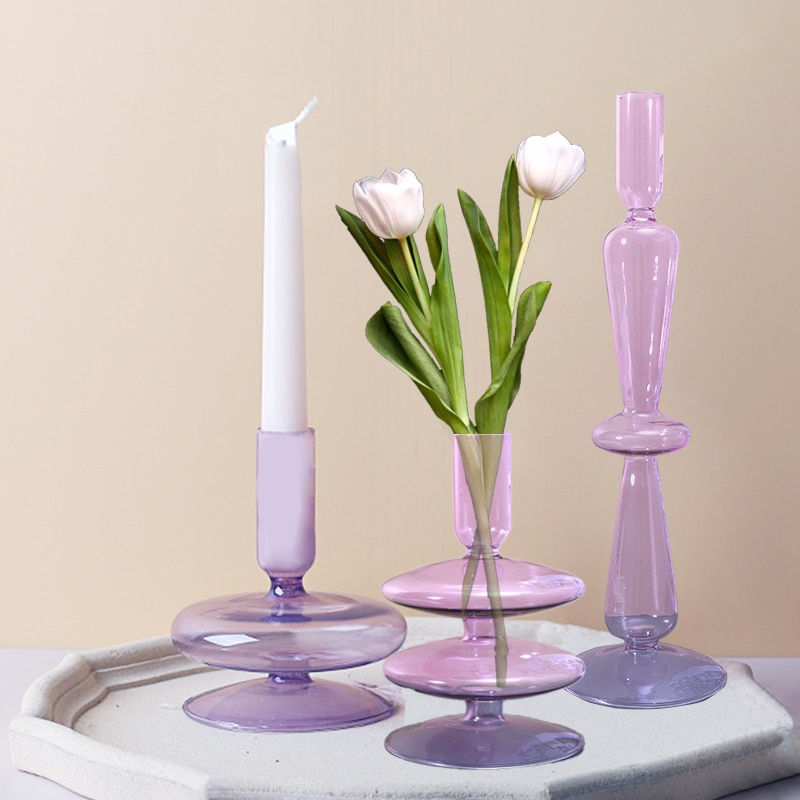 Thumbnail: Glass Vases Glass Candle Holders for Wedding Home  Flower Vase Decoratio Candle