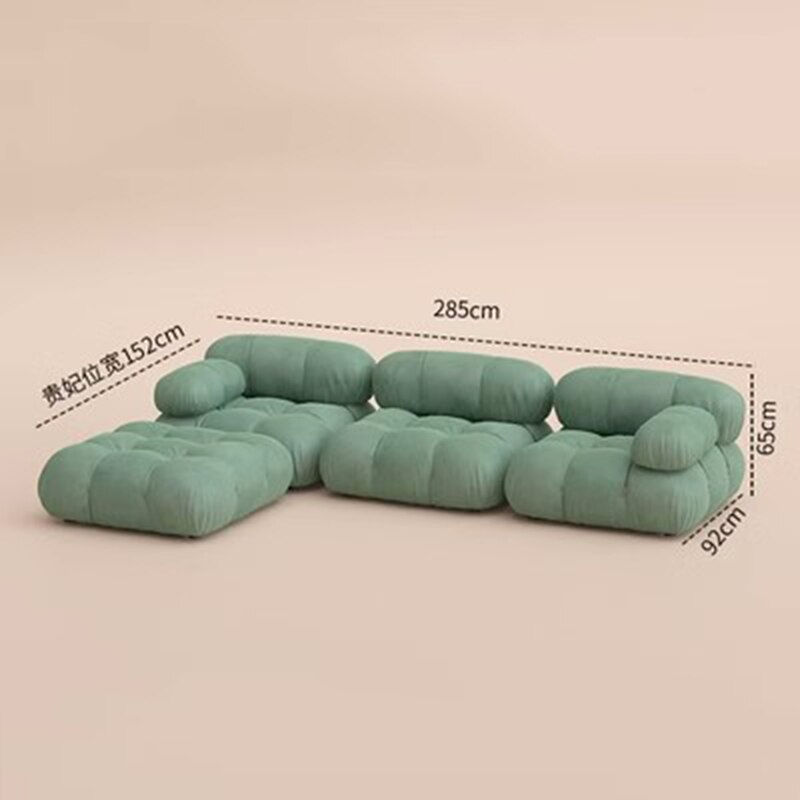 Thumbnail: Green L Shaped Sofa Bed Module Relax Wood Legs Xxl Minimalist Unusual Couch
