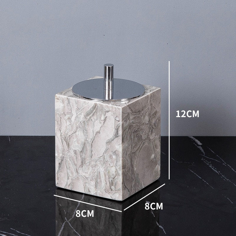Thumbnail: Wholesale Bathroom Accessories Sets Elegant Natural Marble Liquid Soap Dispense
