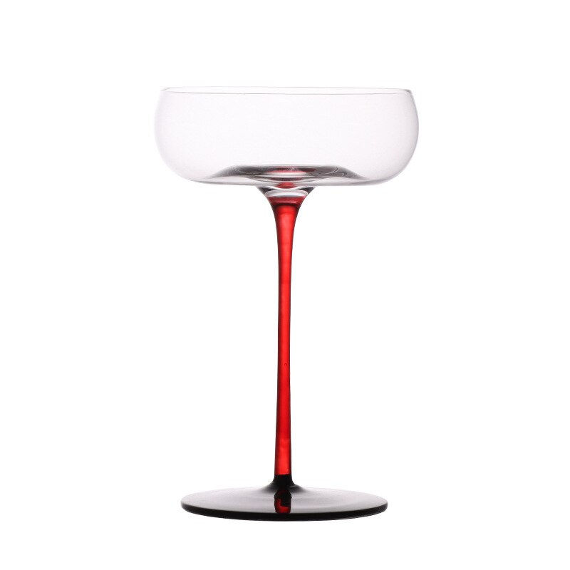 Thumbnail: 2/1Pcs 220ml Crystal Red Black Cocktail Glass Champagne Goblet Creative Persona