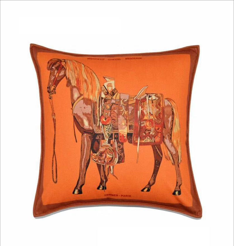 Thumbnail: American Light Luxury Plush Orange Love Horse Home Sofa Cover Pillow Cover Euro