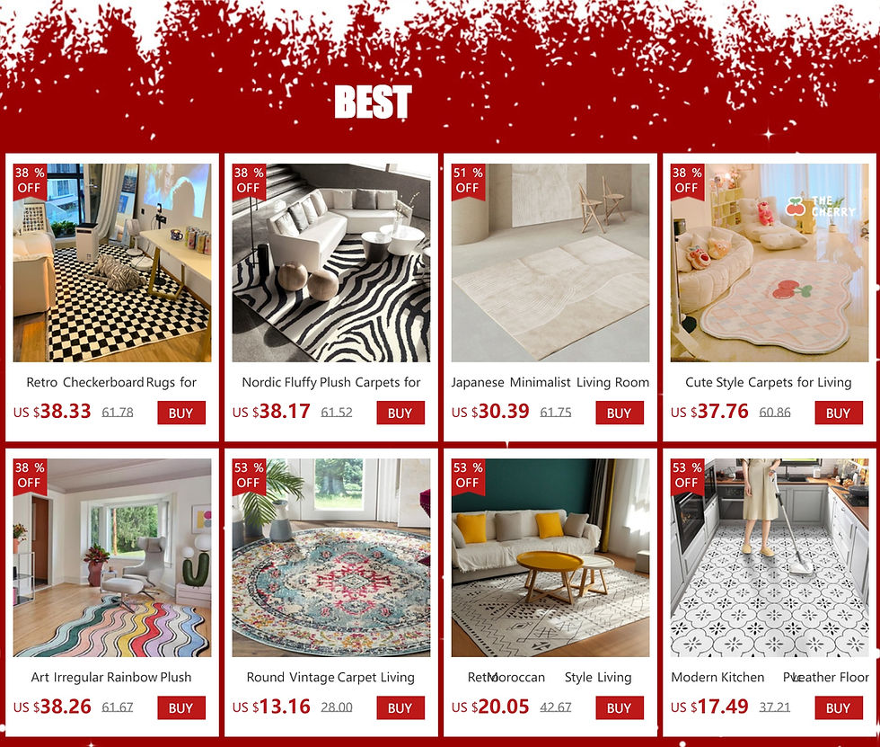 Thumbnail: Light Luxury Carpets for Living Room Irregular Bedroom Decor Bedside Carpet