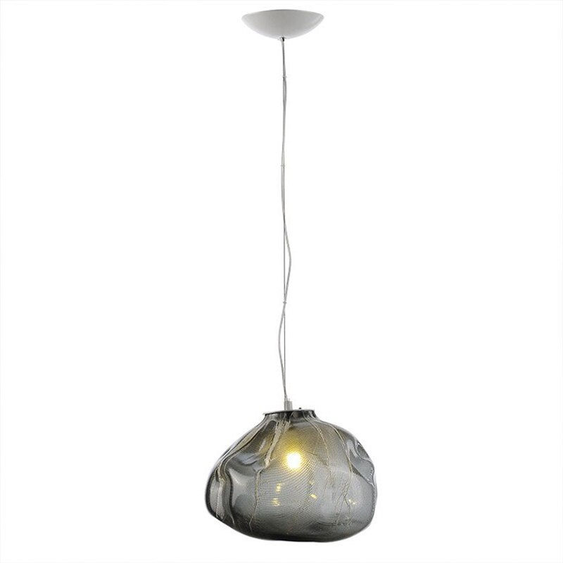 Thumbnail: Cloud Design Smoky Grey Glass Pendant Light  Art Hanging Lamp Decorative Blown 