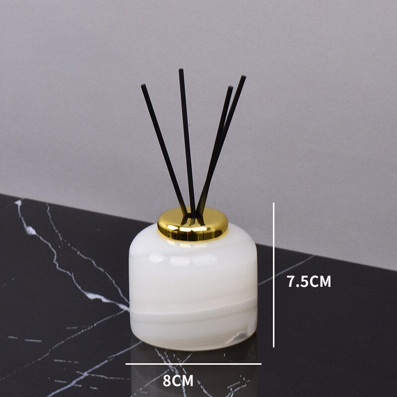 Thumbnail: White Onyx Natural Marble Set for Bathroom Soap Dispenser Toothbrush Holder Ash