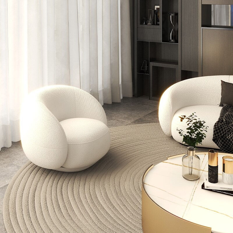 Thumbnail: Luxury Velvet Sofa Xxl 3 Seater White Curved Couch Armchair Ergonomic Minimal