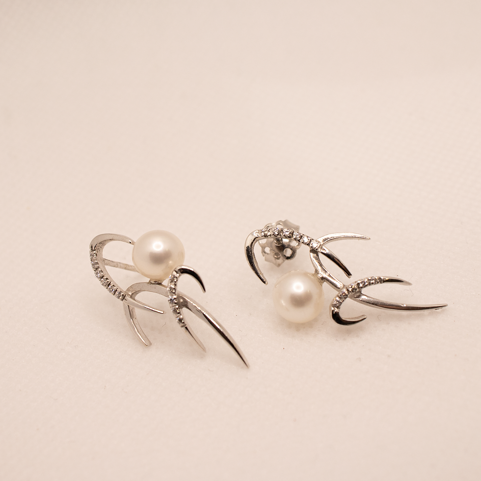 Miniatura: ORECCHINI - ORO PERLA & ZIRCONI