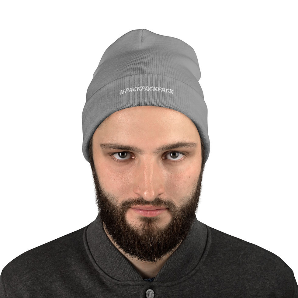 Thumbnail: #packpackpack Embroidered Beanie