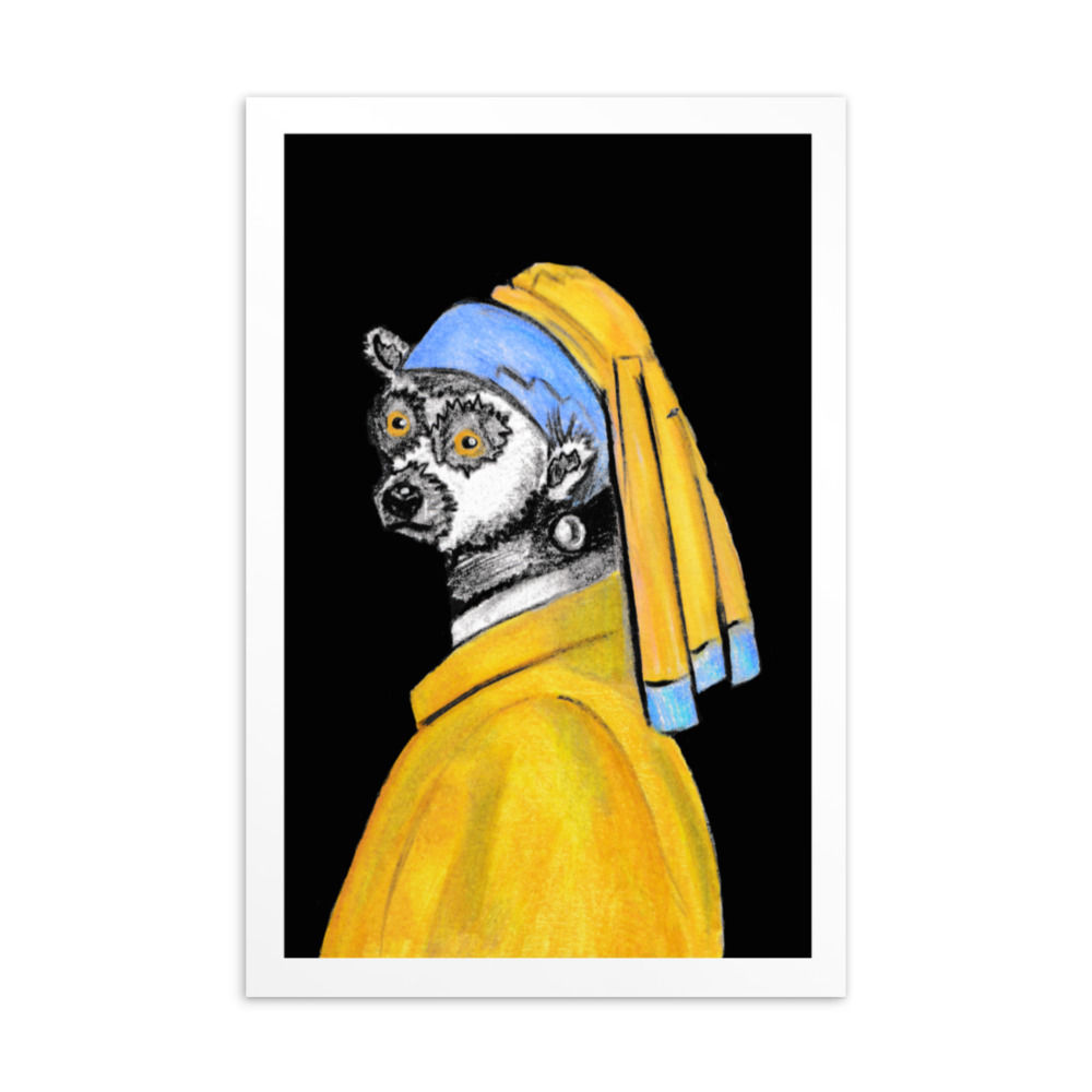 Lemur with a Pearl Earing Postcard