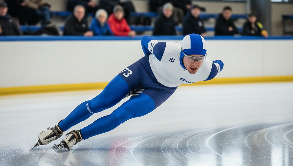 een snelschaatser op het ijs