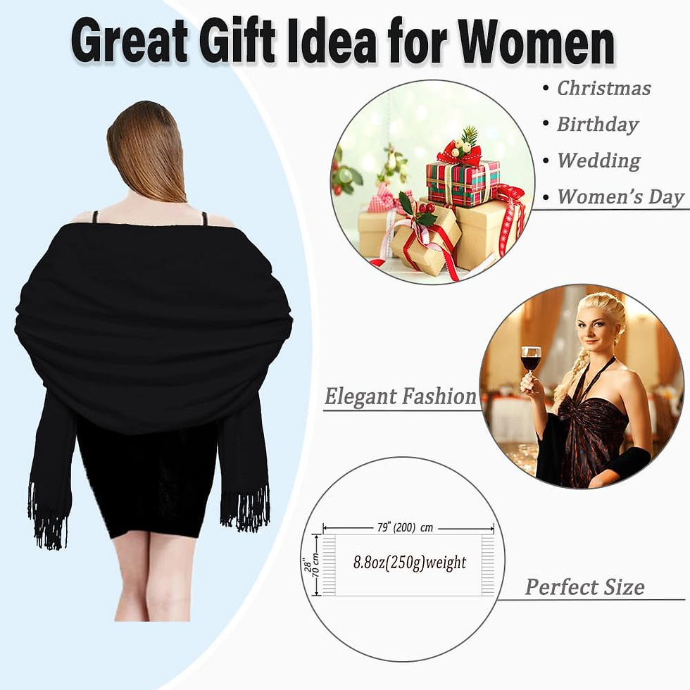 Thumbnail: Women'S Winter Scarf Large Pashmina Shawls and Wraps | Formal Warm Soft Shawl Wr