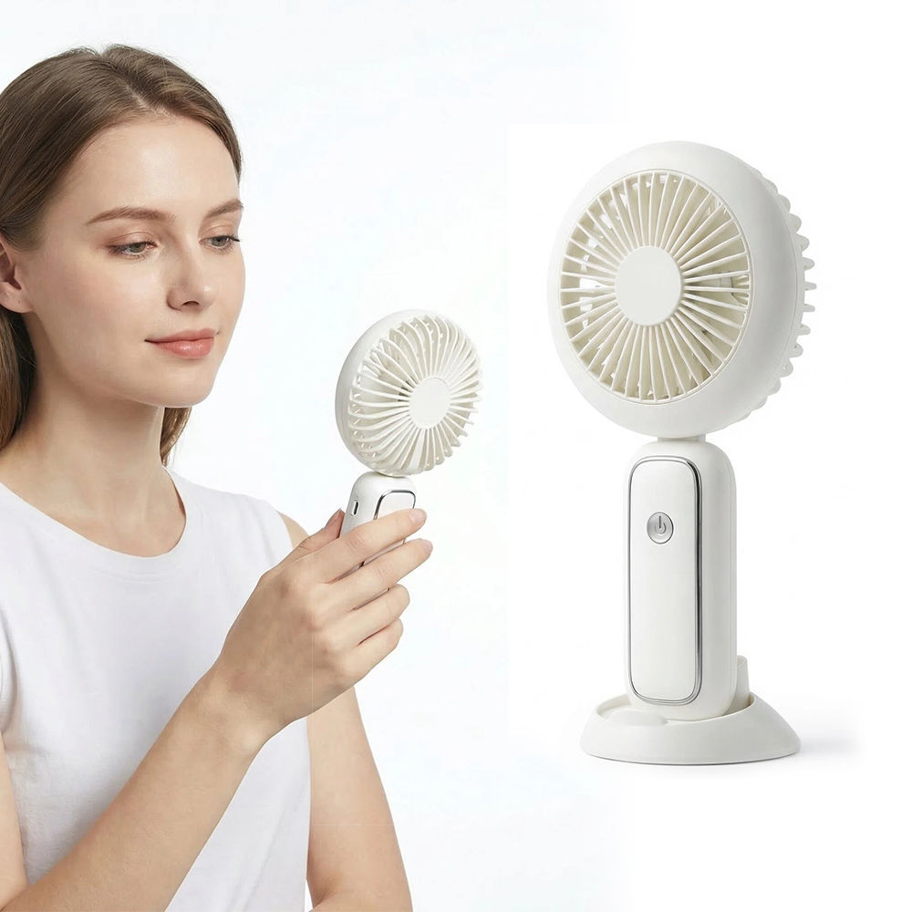 LED Rechargeable Handheld Fan Portable Folding Desk Fan Cooler
