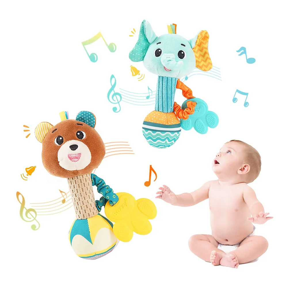 Thumbnail: Baby Rattles Soft Stuffed Animal Rattle Hand Grip Baby Toys Shaker Crinkle Squea