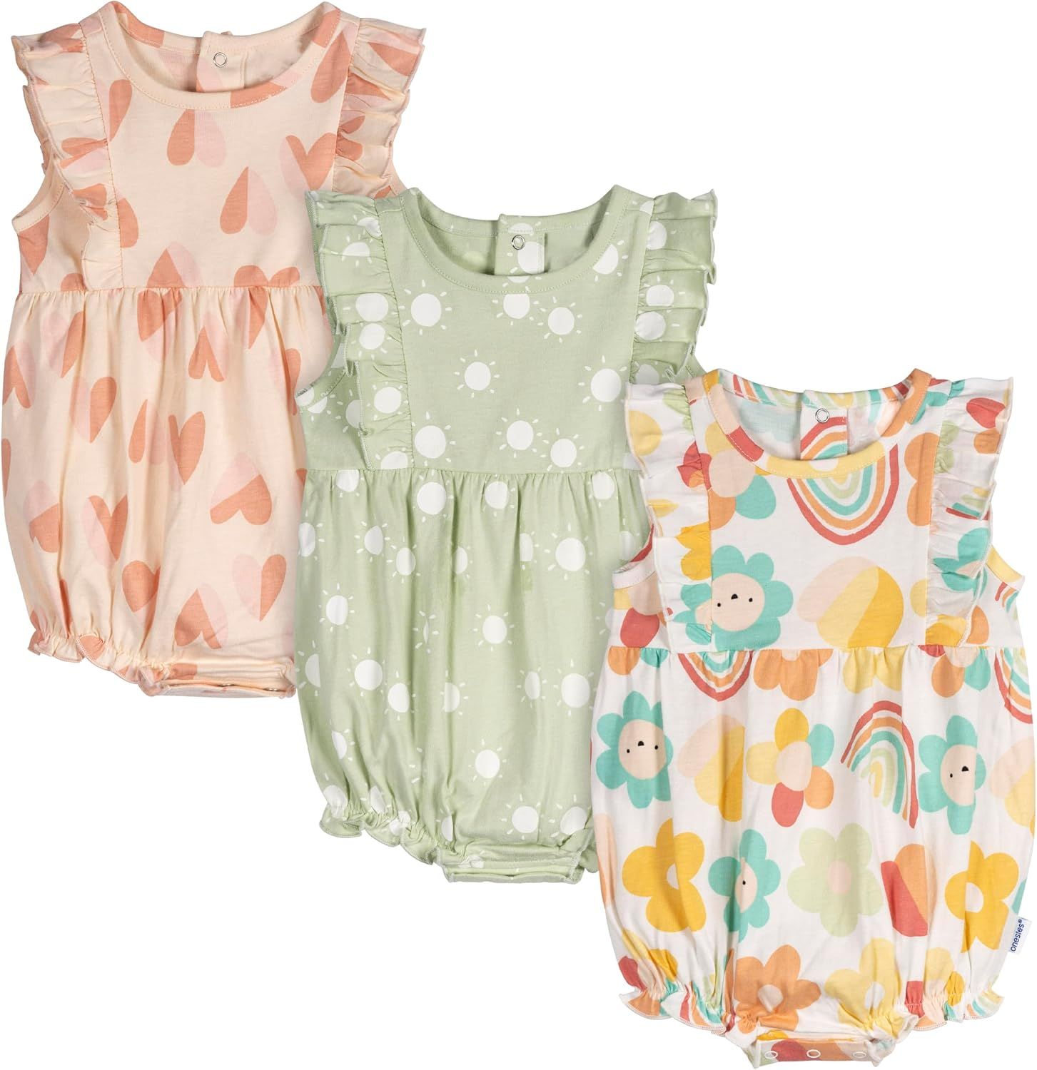 Baby Girls' 3-Pack Romper