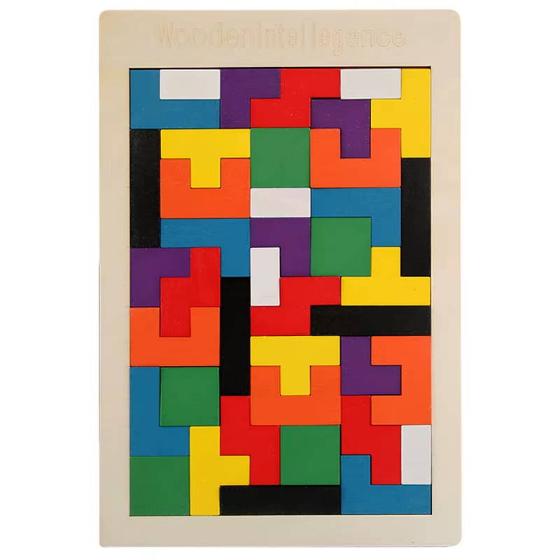 Colorful Wooden Puzzle Toys Tangram Montessori Materials Children'S Puzzle Toys
