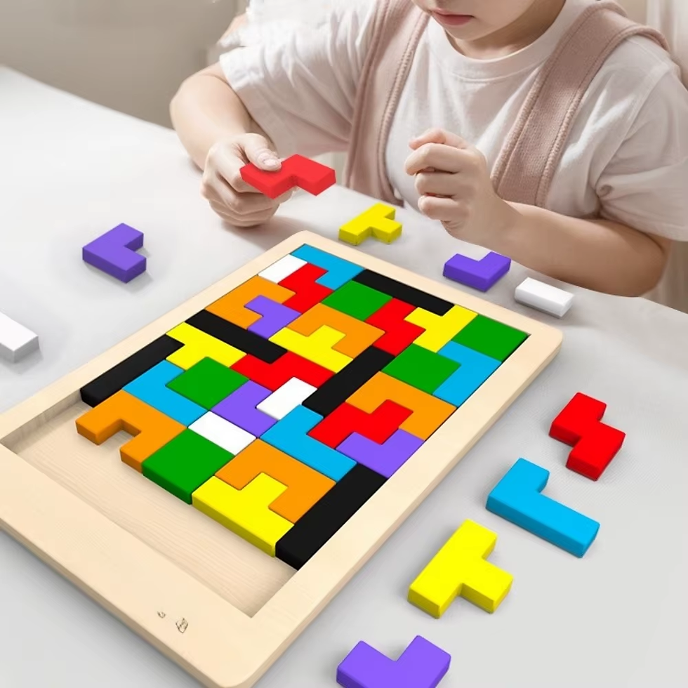 Thumbnail: Colorful Wooden Puzzle Toys Tangram Montessori Materials Children'S Puzzle Toys 