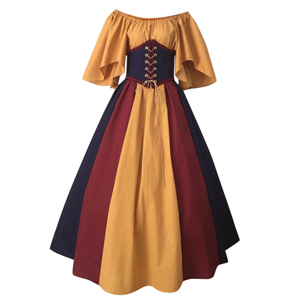 2025 plus Size Peasant Dress for Women Vinatge Renaissance Dresses with Corset