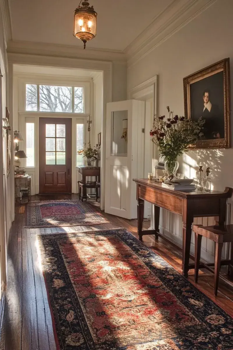 A cozy hallway with soft lighting
