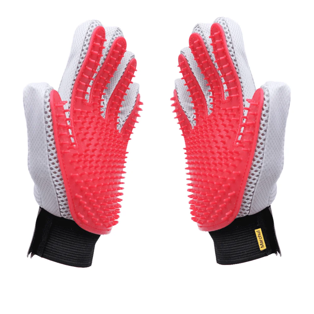 Soft Pet Grooming Gloves Hair Deshedding for Cats, Dogs, Rabbits and Horses