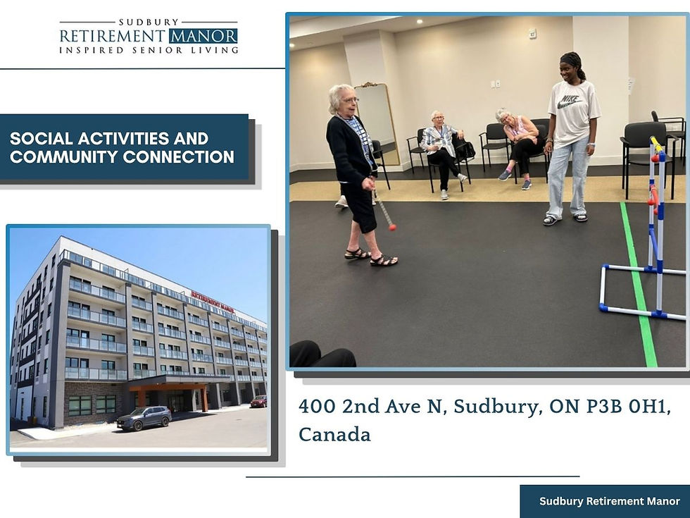 Seniors enjoying games and social activities at Sudbury Retirement Manor, a top retirement home in Sudbury.