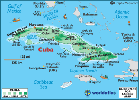 Cuba, Havana, map