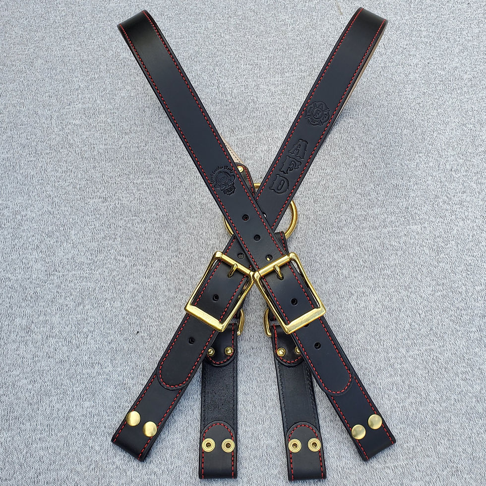 Thumbnail: Black Premium Leather Bunker Suspenders