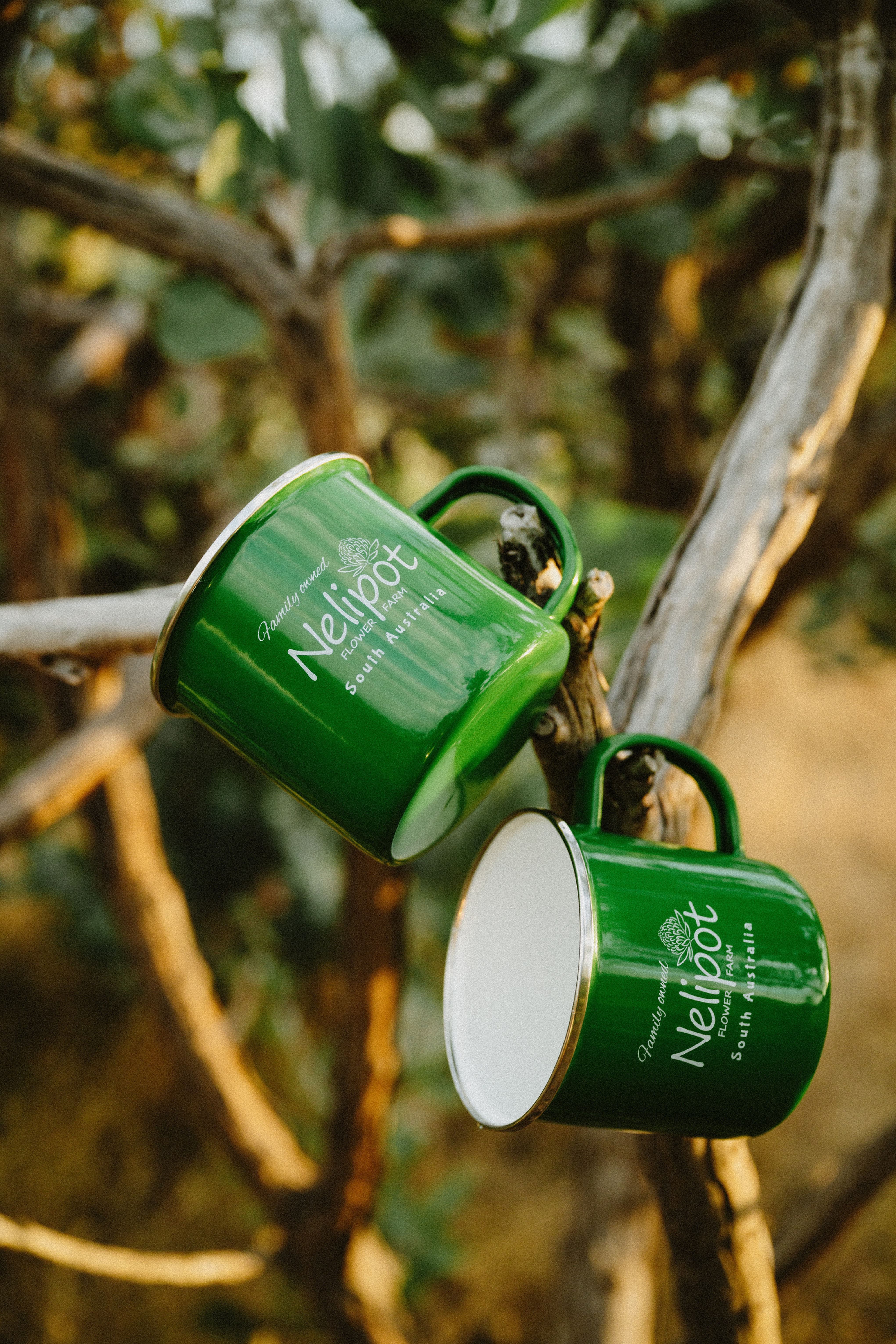 Large Forest Green Enamel Mugs - 500mls
