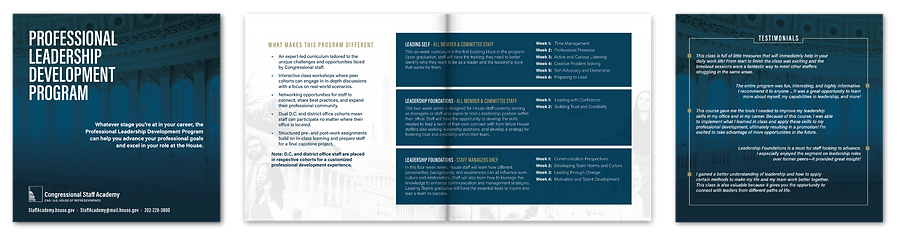 House Congressional Staff Academy Professional Leadership Development Program Brochure