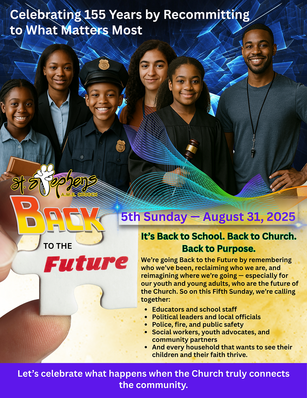 Back to School. Back to Church. Back to Purpose.